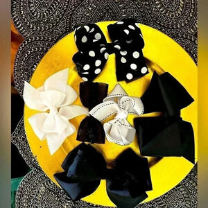 LOT OF 5 GIRLS HAIRBOWS BLACK/ BLACK&WHITE